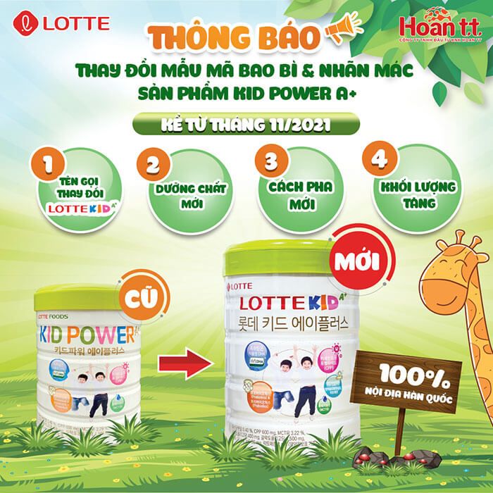 Sữa Lotte Kid A+ Hàn Quốc