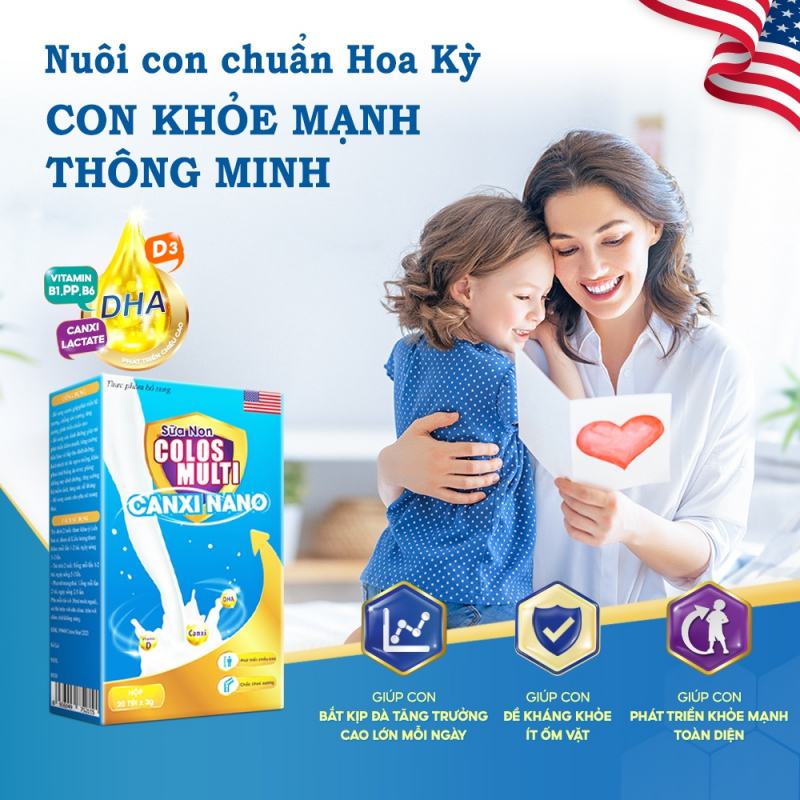 Sữa non Colosmulti Canxi Nano giúp bé chắc khỏe xương, phát triển chiều cao