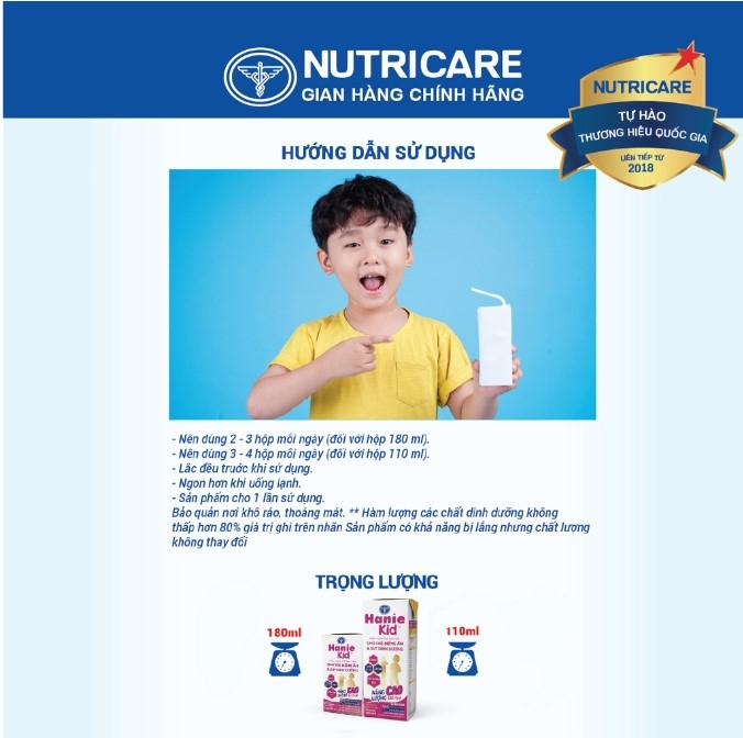 Sữa công thức pha sẵn Nutricare Hanie Kid