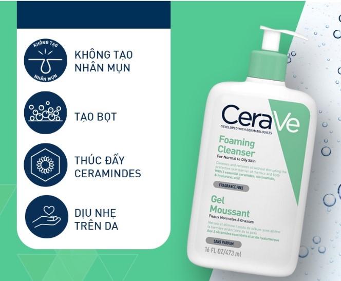 Sữa rửa mặt Cerave Foaming Facial Cleanser