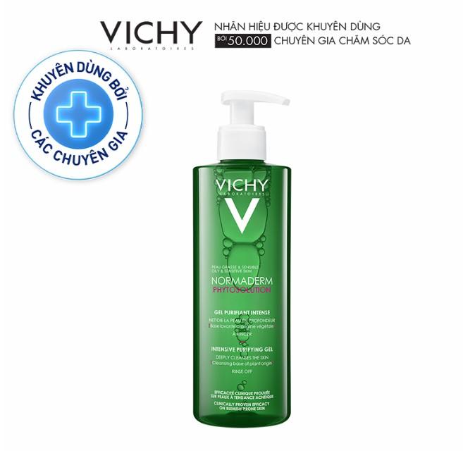 Sữa rửa mặt dạng gel giúp làm sạch sâu, giảm bã nhờn trên da Vichy Normaderm Phytosolution Intensive Purifying Gel