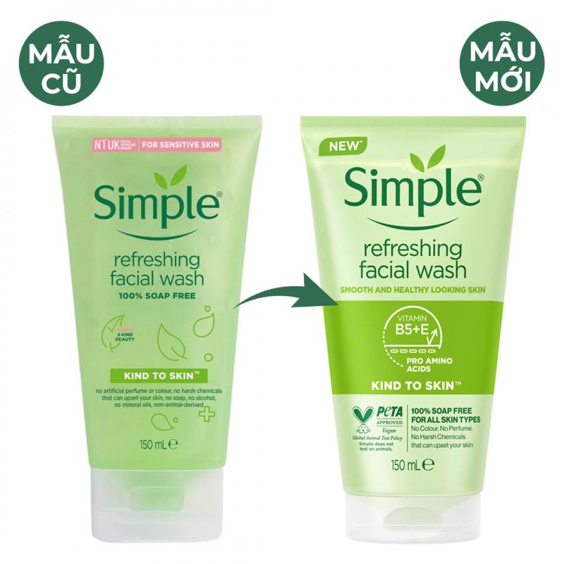 Sữa rửa mặt dịu nhẹ ﻿Simple Kind To Skin Refreshing Facial Wash