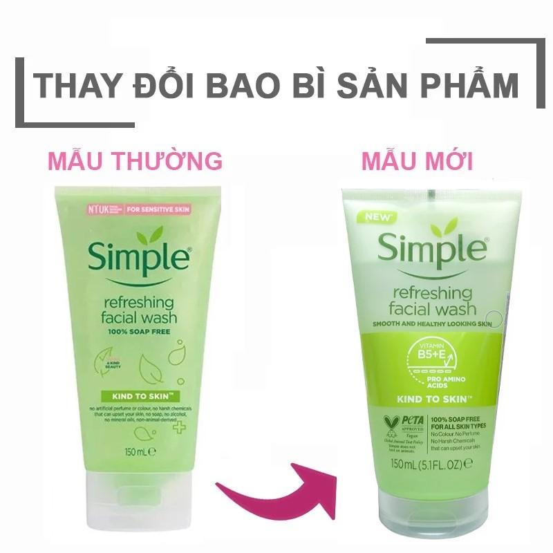 Sữa rửa mặt dịu nhẹ Simple Kind To Skin Refreshing Facial Wash