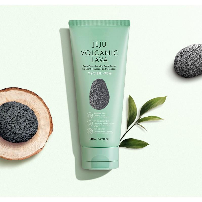 Sữa mặt siêu mịn thanh lọc lỗ chân lông Thefaceshop Jeju Volcanic Lava Deep Pore Cleansing Foam Scrub