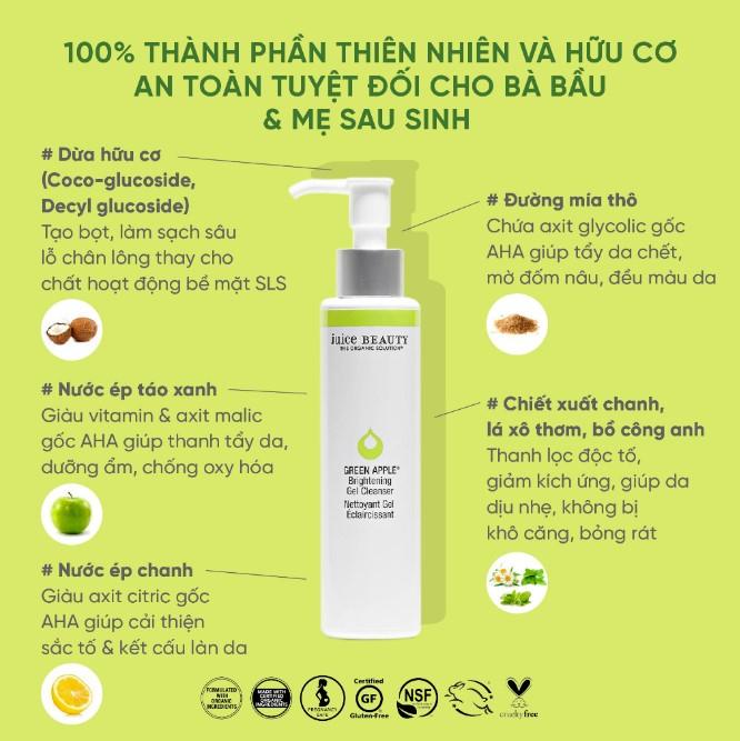 Sữa rửa mặt Juice Beauty Green Apple Brightening Gel