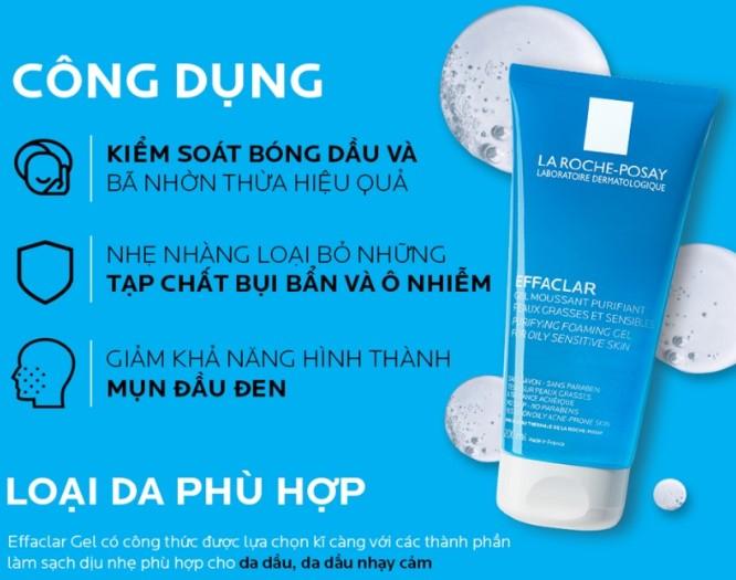 Sữa rửa mặt La Roche – Posay Effaclar Purifying Foaming Gel