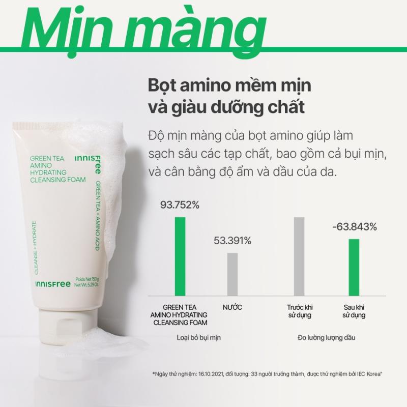 Sữa rửa mặt làm sạch innisfree Green Tea Foam Cleanser