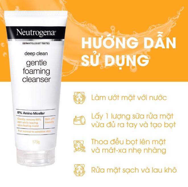 Sữa rửa mặt làm sạch sâu và kiểm soát nhờn Neutrogena Deep Clean Foaming Cleanser