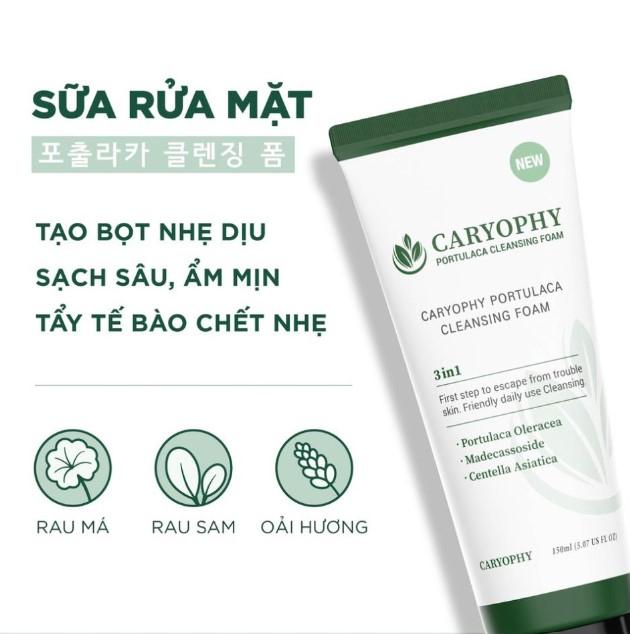 Sữa rửa mặt sạch sâu ngừa mụn Caryophy Portulaca Cleansing Foam