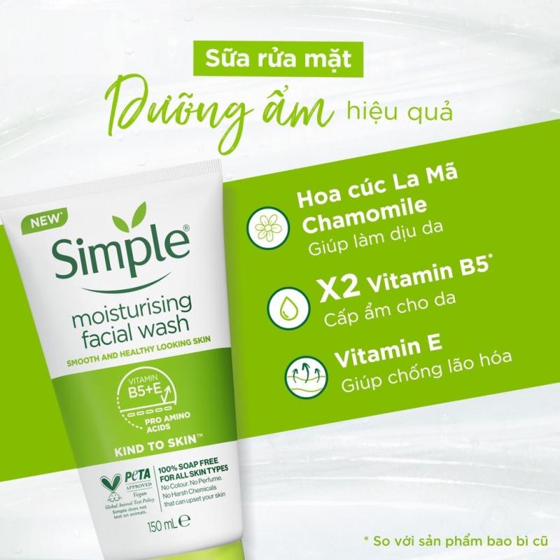 Sữa rửa mặt Simple Moisturising Facial Wash