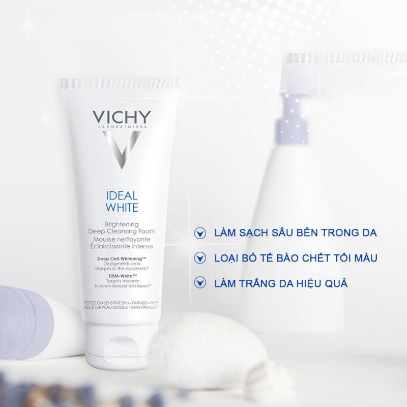 Sữa Rửa Mặt Tạo Bọt Dưỡng Trắng Da Vichy Ideal White Brightening Deep Cleansing Foam (100ml)