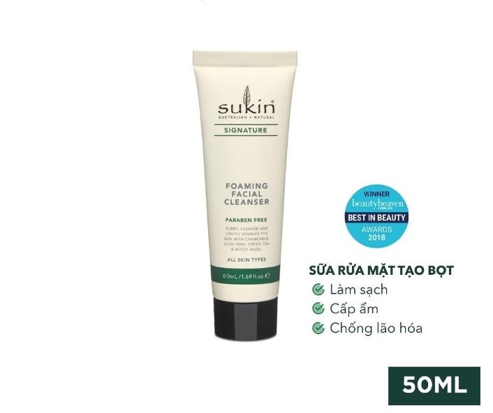 Sữa rửa mặt tạo bọt Sukin Signature Foaming Facial Cleanser