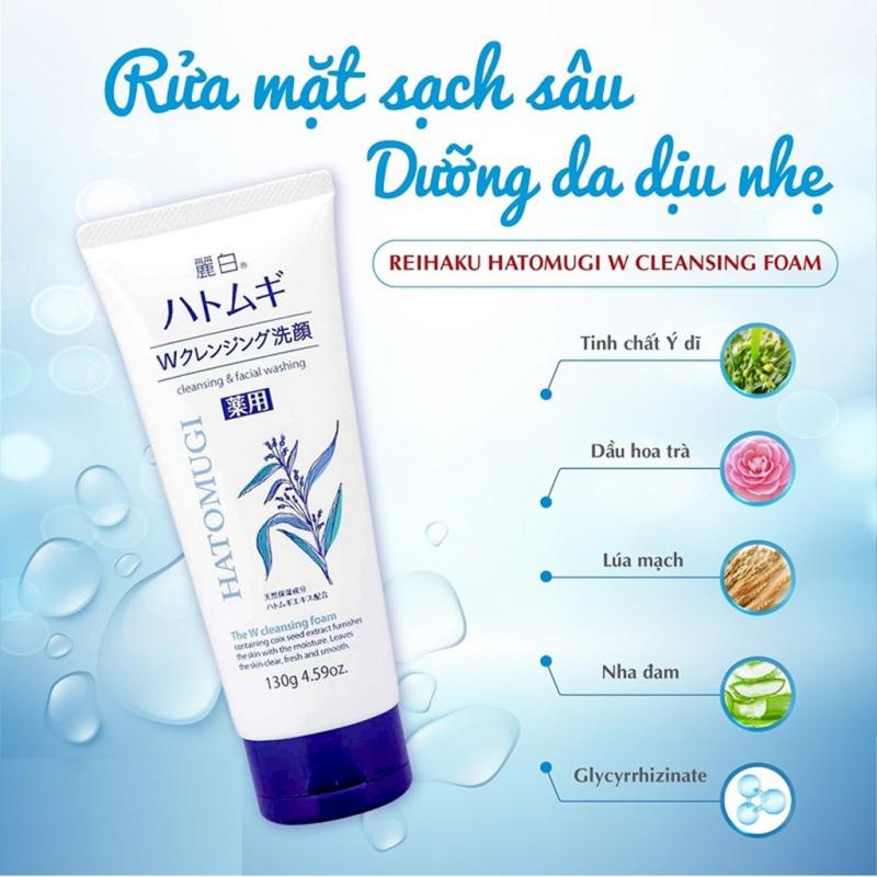 Sữa rửa mặt tẩy trang và làm sáng da Reihaku Hatomugi Cleansing Foam