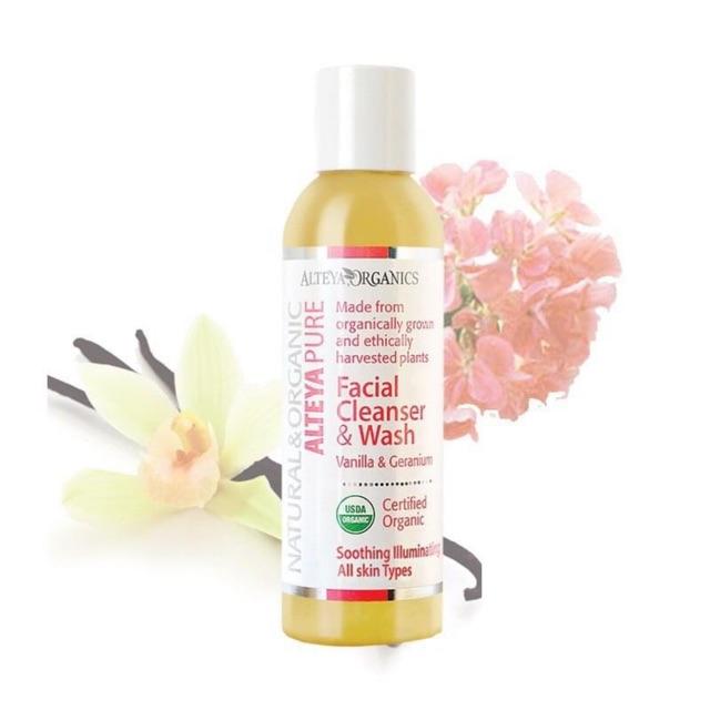 Sữa rửa mặt trái Vani & Cây phong lữ hữu cơ Alteya Organics Facial Cleanser & Wash, Vanilla & Geranium