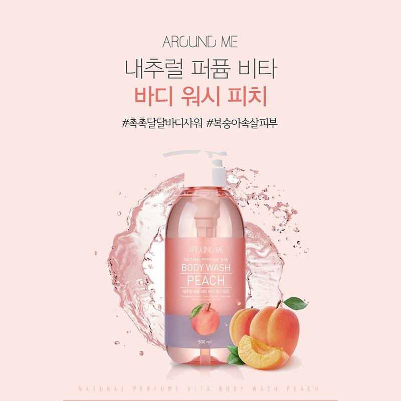 Sữa tắm dưỡng ẩm cơ thể hương hương đào Around Me (Welcos) Vita Body Shower Wash Peach