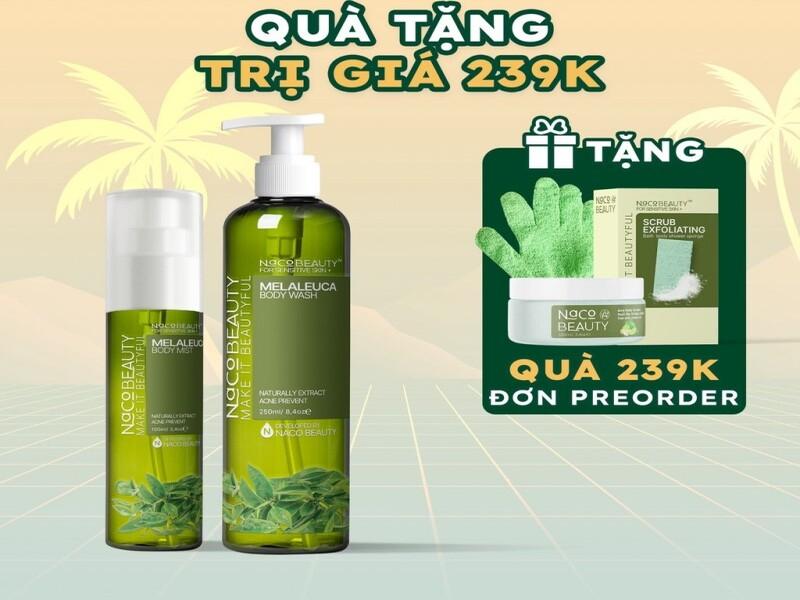 Sữa tắm giảm mụn lưng Nacobeauty Melaleuca Body Wash