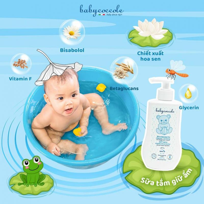 Sữa tắm giữ ẩm cho bé Babycoccole 0M+ chiết xuất hoa sen 250ml