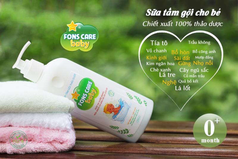 Sữa tắm gội chiết xuất thảo dược cho bé Fons Care Baby