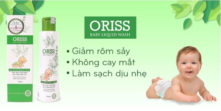 Sữa tắm gội chống hăm, ngăn ngừa rôm sảy cho bé Oriss Baby