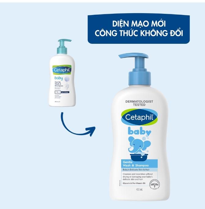 Sữa tắm gội dịu nhẹ cho bé Cetaphil Baby Gentle Wash & Shampoo 400ml