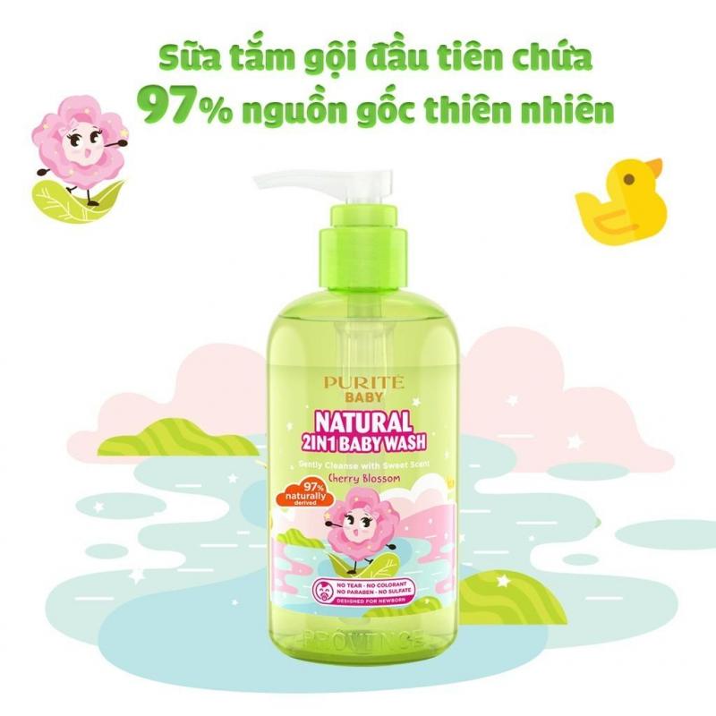 Sữa tắm gội Purité Baby hoa anh đào