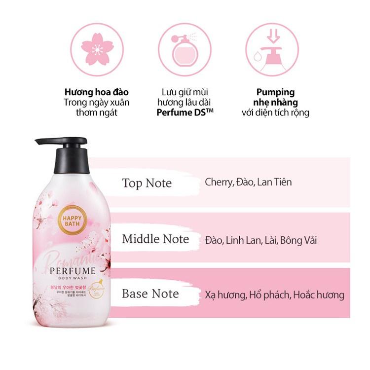 Sữa tắm Happy Bath Body Wash tắm sạch, lưu hương thơm Hàn Quốc 900ml