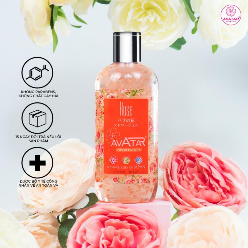 Sữa tắm nước hoa Nhật cánh hoa hồng - da mịn màng, mềm mại và trắng hồng Rose Avatar 500ml