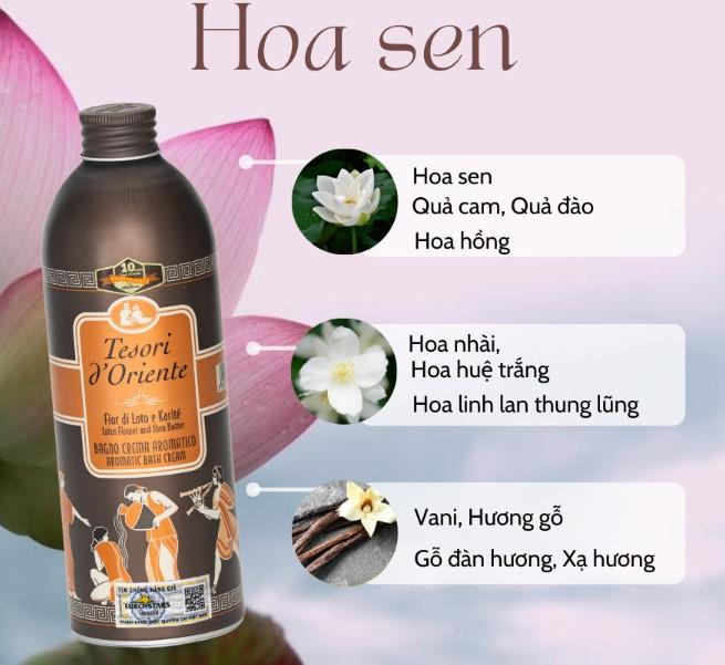 Sữa tắm nước hoa Tesori d'Oriente hoa sen