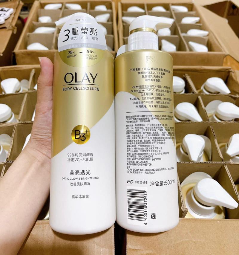 Sữa tắm OLAY B3+Vitamin C 500ml siêu dưỡng trắng da, cấp ẩm và đàn hồi cho da