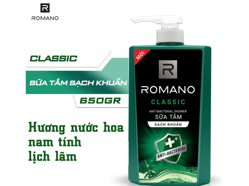 Sữa tắm Romano hương nước hoa Classic 650g