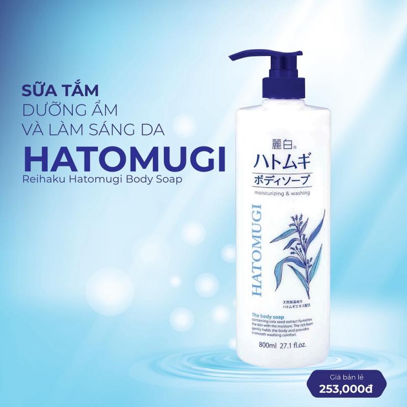 Sữa tắm sáng da Reihaku Hatomugi Body Soap giảm mụn dưỡng ẩm 800ml