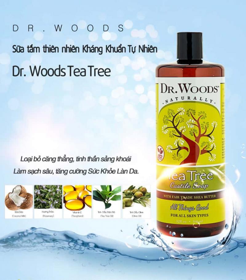 Sữa tắm thiên nhiên Kháng Khuẩn Tự Nhiên Dr. Woods Tea Tree
