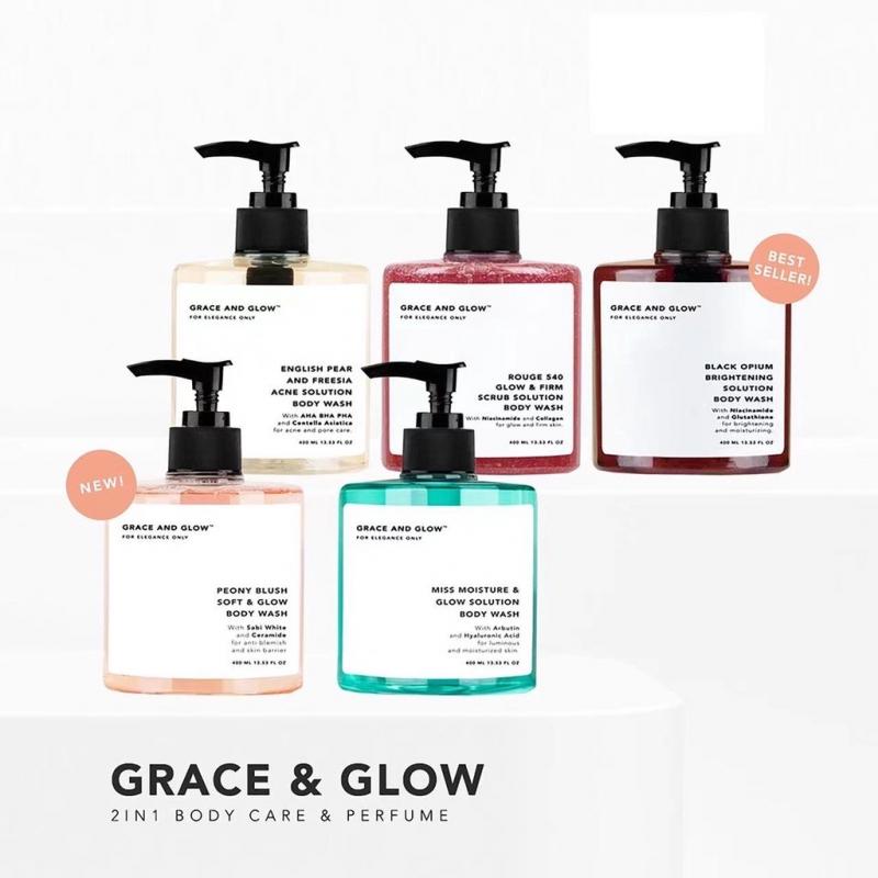 Sữa tắm trắng da dưỡng ẩm tẩy da chết Grace and Glow Body Wash