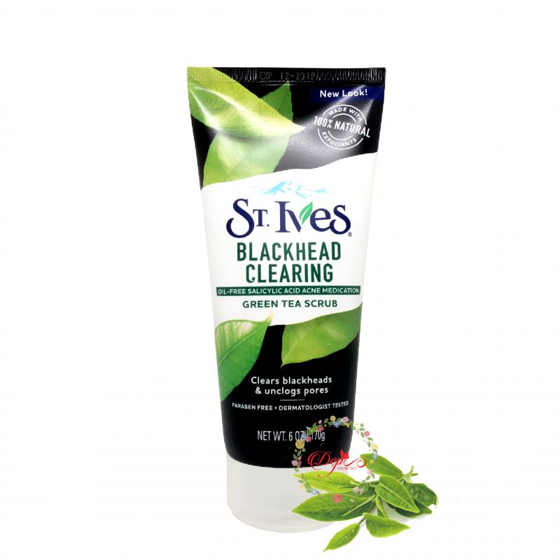 Sữa rửa mặt tẩy da chết St.Ives Blackhead Clearing Green Tea Scrub