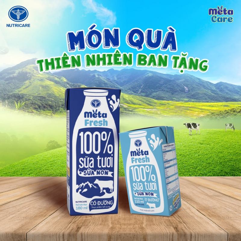 Sữa tươi chứa sữa non Nutricare Meta FRESH ít đường