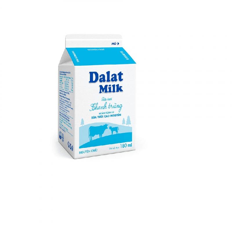 Sữa tươi thanh trùng không đường Dalat Milk 180 ml