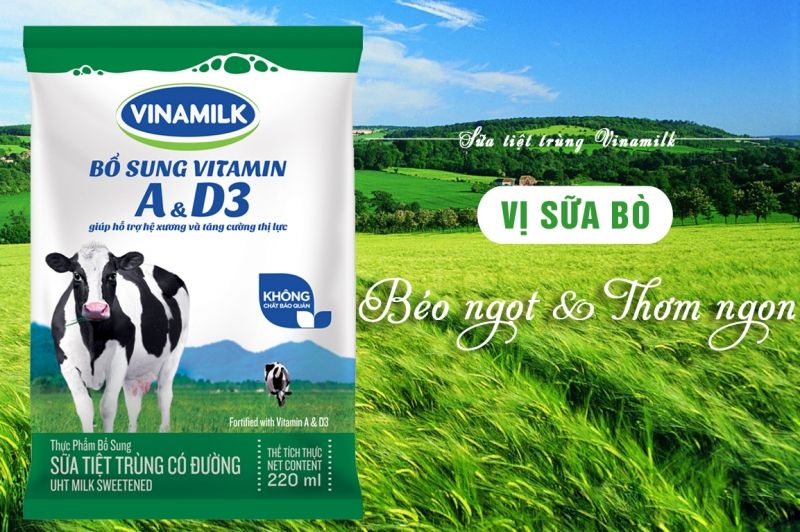 Sữa tươi tiệt trùng Vinamilk dạng túi