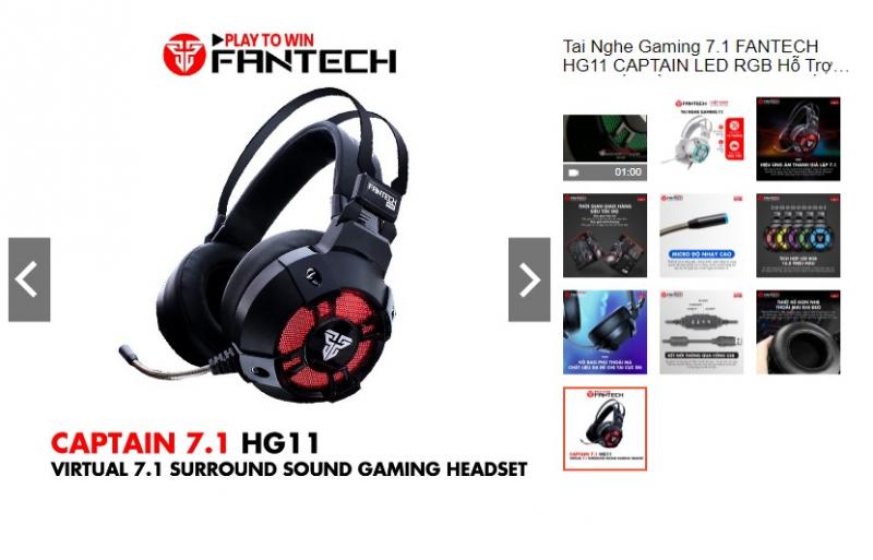 Tai nghe gaming 7.1 FANTECH HG11 CAPTAIN LED RGB