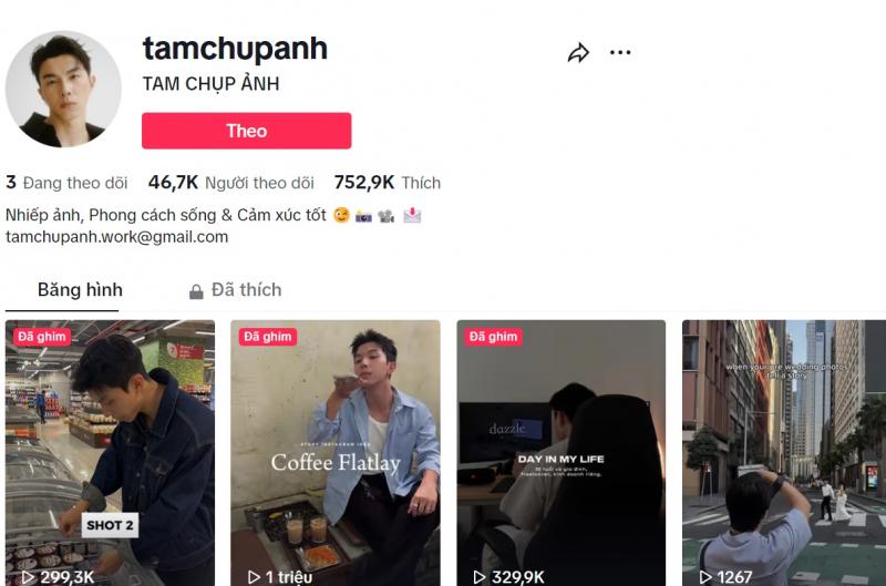 Kênh TikTok Tam Chụp Ảnh