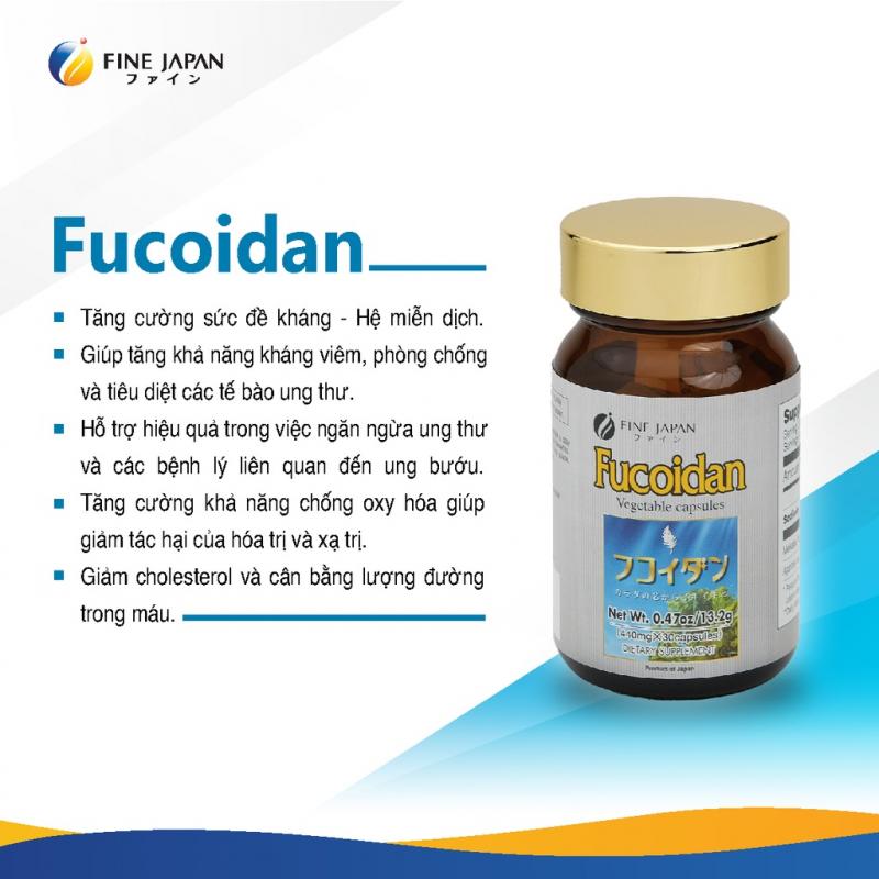 Tảo Okinawa Fucoidan xanh Nhật Bản hỗ trợ điều trị ung thư - Fine Japan Fucoidan (Hộp 30 viên)