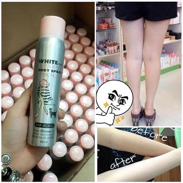 Tất phun make body White Stocking Body Spray Mistine