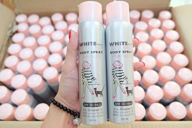 Tất phun White Stocking Body Spray Pink Nude giúp các nàng che đi những khuyết điểm xấu xí ấy, tự tin bước xuống phố