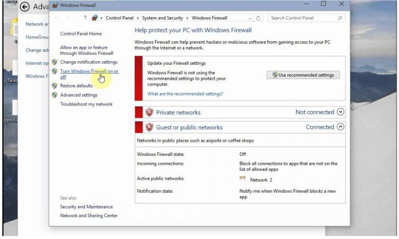 Tắt Windows Firewall