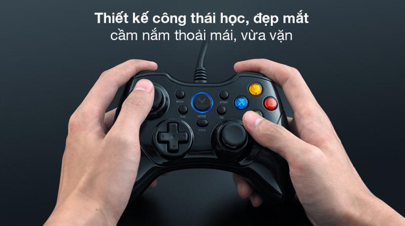 Tay cầm chơi game có dây Rapoo V600