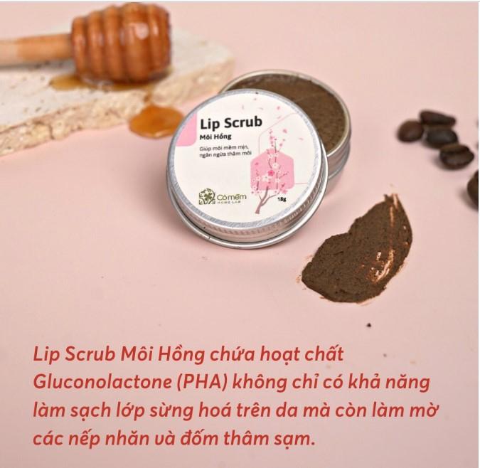 Tẩy da chết môi lip scrub môi hồng giảm thâm dưỡng ẩm cho môi Cỏ Mềm 18g