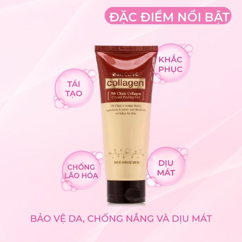 Tẩy da chết - Tẩy tế bào chết chiết xuất từ Collagen 3W Clinic Crystal Peeling Gel Hàn Quốc