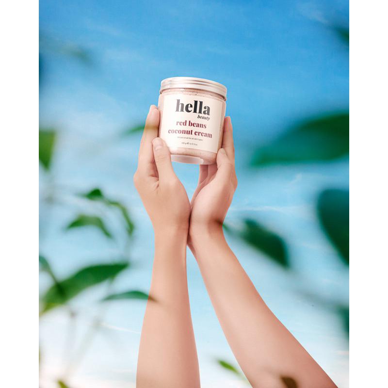 Tẩy tế bào chết Body đậu đỏ kem dừa Hella Beauty 500g