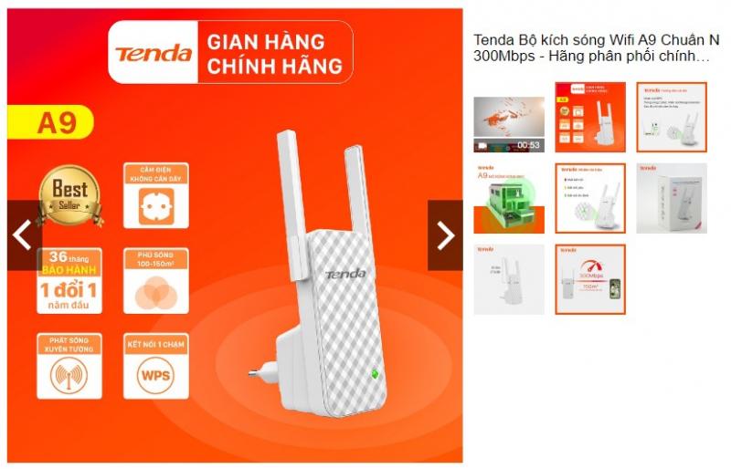 Bộ kích sóng Wifi Tenda A9