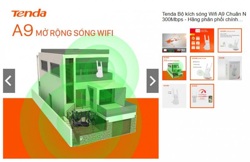 Bộ kích sóng Wifi Tenda A9