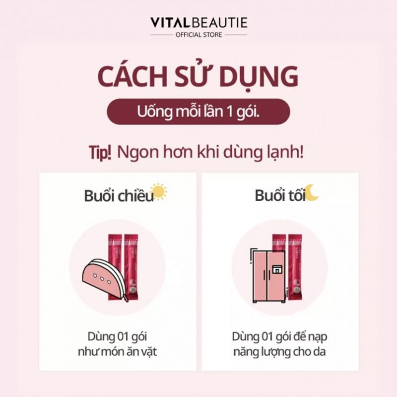 Thạch collagen Vital Beautie Super Collagen Jelly vị nho xanh